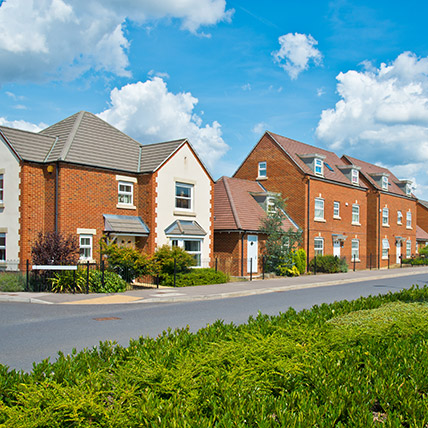 a row of new build houses